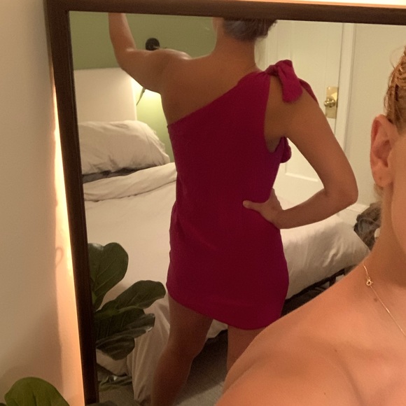 Magenta Olive Olivia Silk Mini Dress - Picture 4 of 9